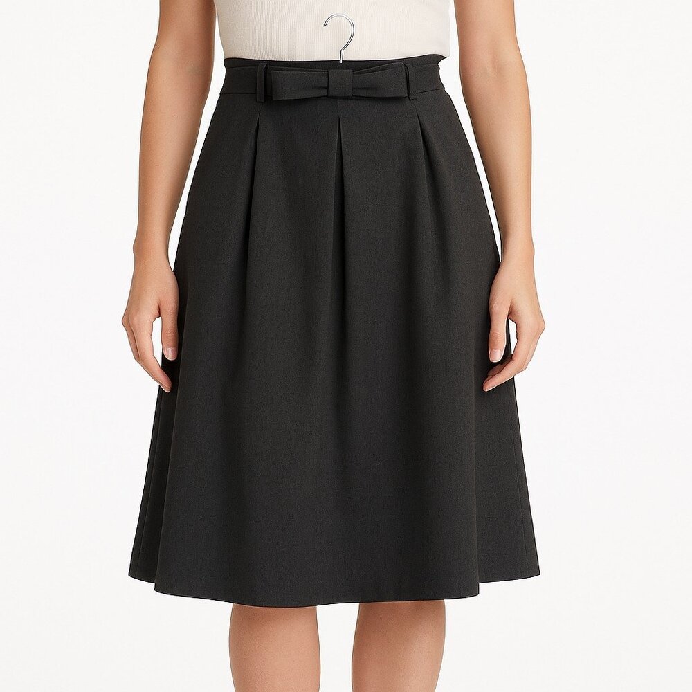 Women’s 2X Black Dress Skirt Bow Waist Elegant Knee Length
